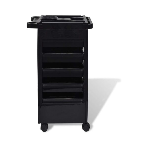 Hair Salon Plastic Trolley with Wheels - Black 3